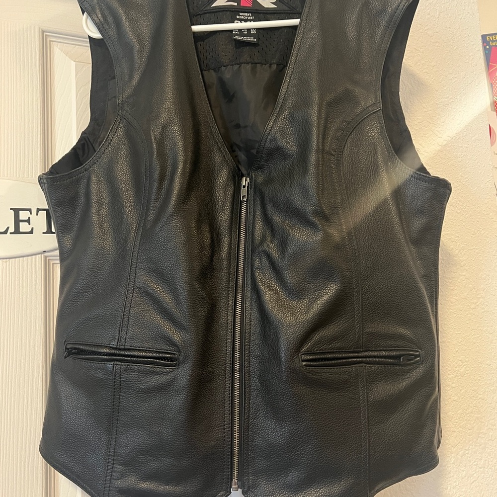Black Leather Concealed riding jacket Z1R